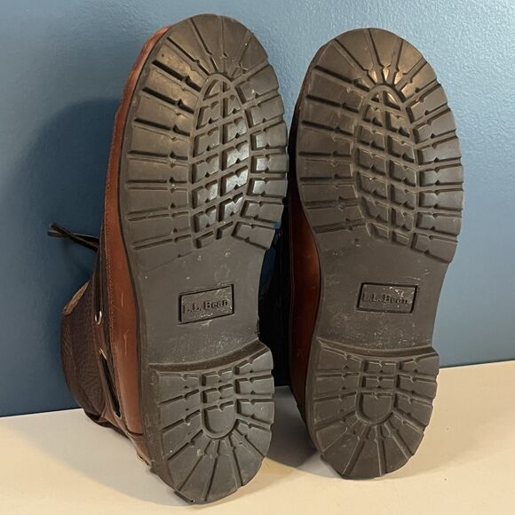 L.L. Bean East Point Men\'s Brown Leather Boots Size 9 D RN71341 Shearling Lined main image 13